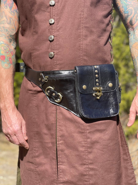 Medieval Women's Belt Leather Waist Belt /F/ AB 
