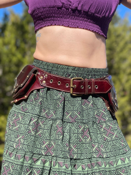 Grande' Boho Leather Utility Belt - Dark Brown – Zootzu Garb