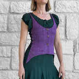 'Long Petal Vest' - Raw Cotton Purple