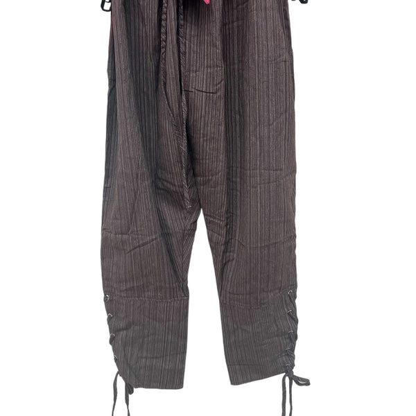 'Ankle Cuff' Medieval Pants - Striped Brown