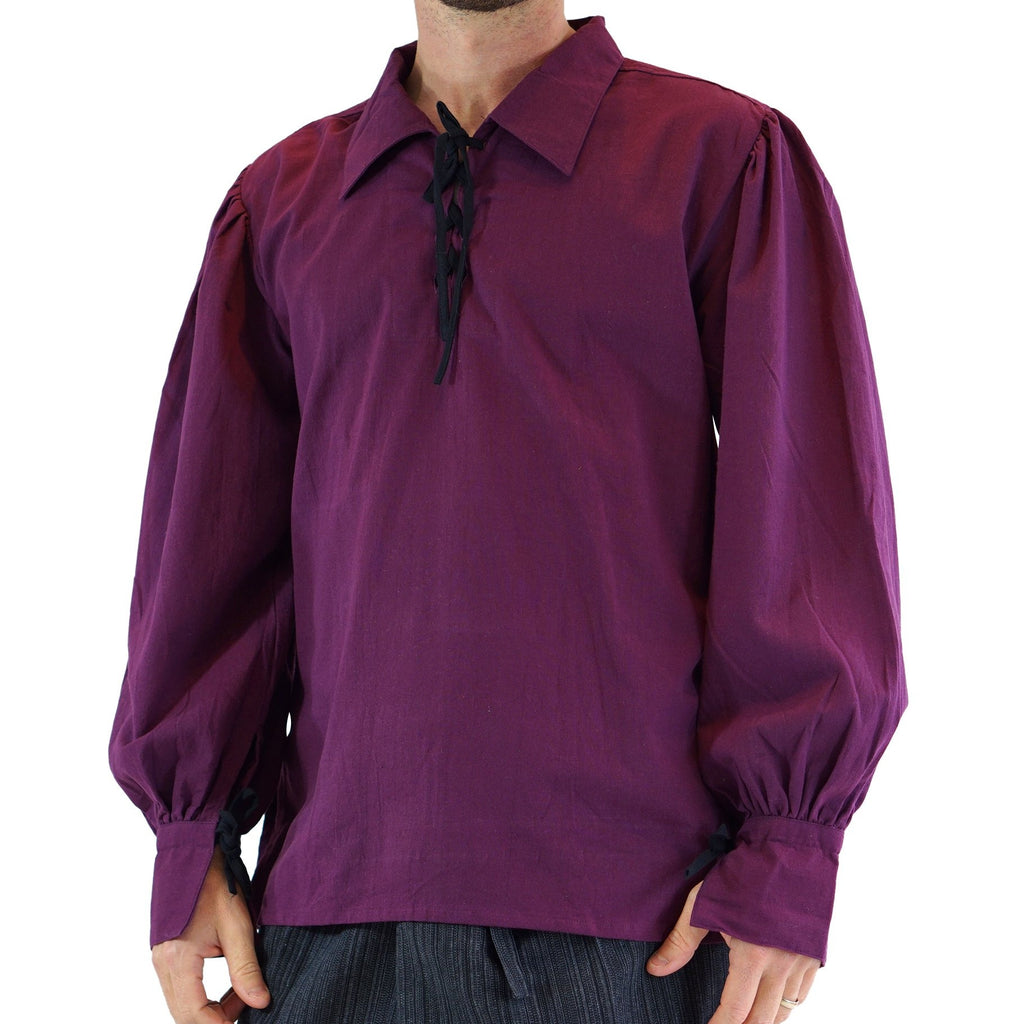'Merchant' Renaissance Shirt - Wine Purple – Zootzu Garb