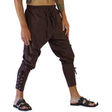 Ankle Cuff Medieval Pants - Brown - zootzu