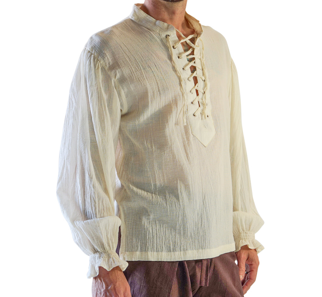 'Super Lightweight Shirt' Pirate - Grommet Front - Cream – Zootzu Garb