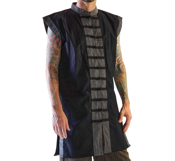 'Long Pirate Vest' - Black/Stone Black – Zootzu Garb