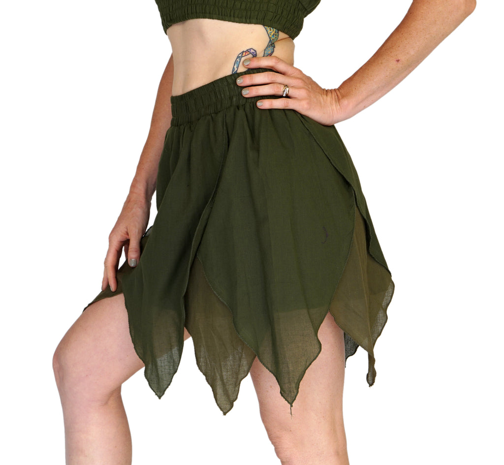 Floating Petal Skirt Fairy Belly Dancer Greens Zootzu Garb