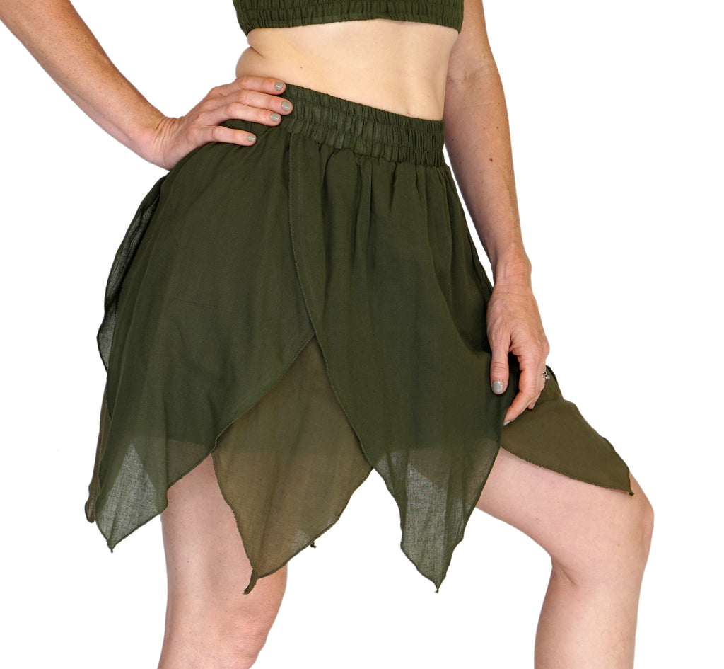 Floating Petal Skirt Fairy Belly Dancer Greens Zootzu Garb