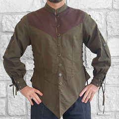 'Doublet with Sleeves' - Green/Brown – Zootzu Garb